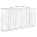 vidaXL íves horganyzott vas gabion kosár 400x50x200/220 cm