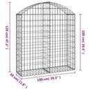 vidaXL íves horganyzott vas gabion kosár 100x30x100/120 cm