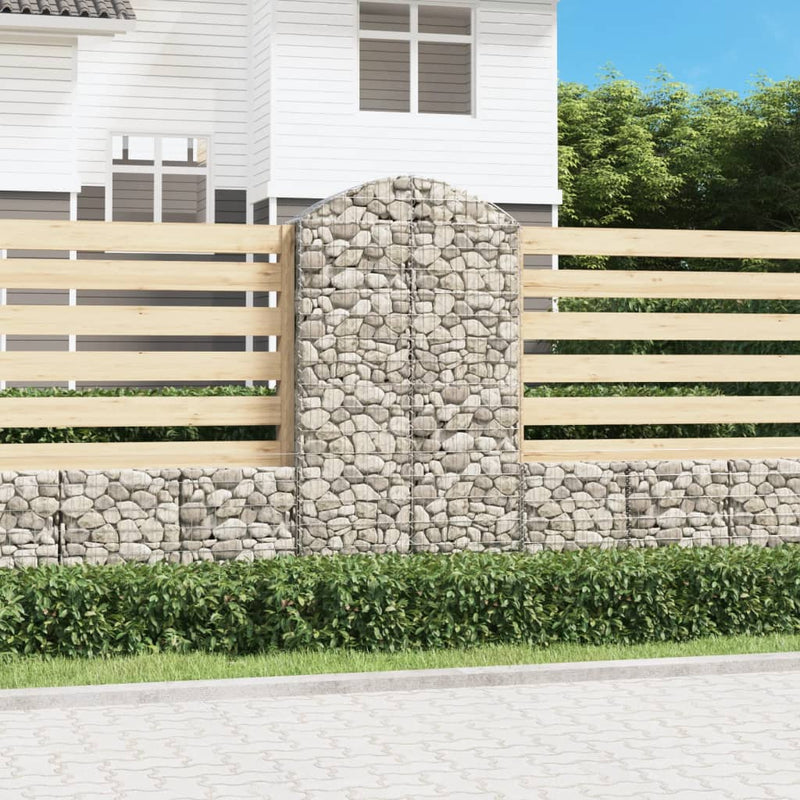 vidaXL íves horganyzott vas gabion kosár 100x30x180/200 cm