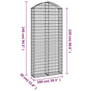 vidaXL íves horganyzott vas gabion kosár 100x30x220/240 cm