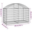 vidaXL íves horganyzott vas gabion kosár 100x50x60/80 cm