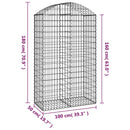 vidaXL íves horganyzott vas gabion kosár 100x50x160/180 cm