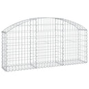 vidaXL íves horganyzott vas gabion kosár 150x30x60/80 cm