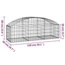 vidaXL íves horganyzott vas gabion kosár 150x50x40/60 cm