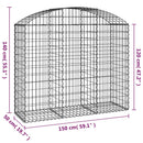 vidaXL íves horganyzott vas gabion kosár 150x50x120/140 cm