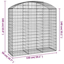 vidaXL íves horganyzott vas gabion kosár 150x50x140/160 cm