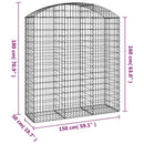 vidaXL íves horganyzott vas gabion kosár 150x50x160/180 cm