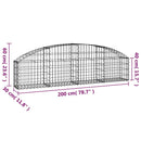 vidaXL íves horganyzott vas gabion kosár 200x30x40/60 cm