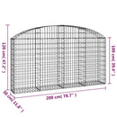 vidaXL íves horganyzott vas gabion kosár 200x30x100/120 cm