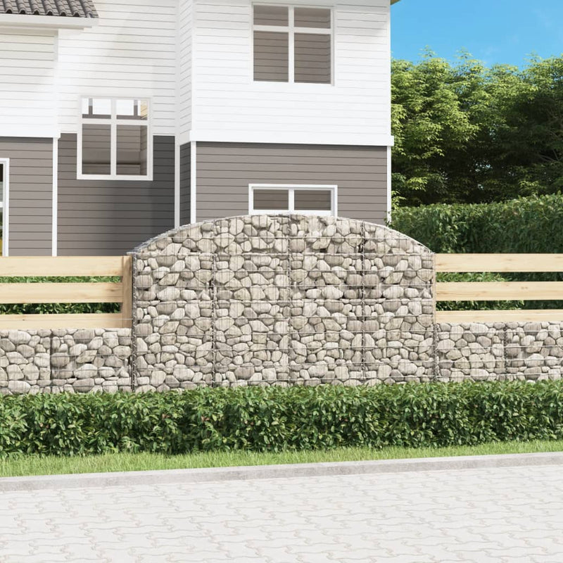 vidaXL íves horganyzott vas gabion kosár 200x30x120/140 cm