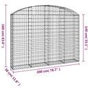 vidaXL íves horganyzott vas gabion kosár 200x30x140/160 cm