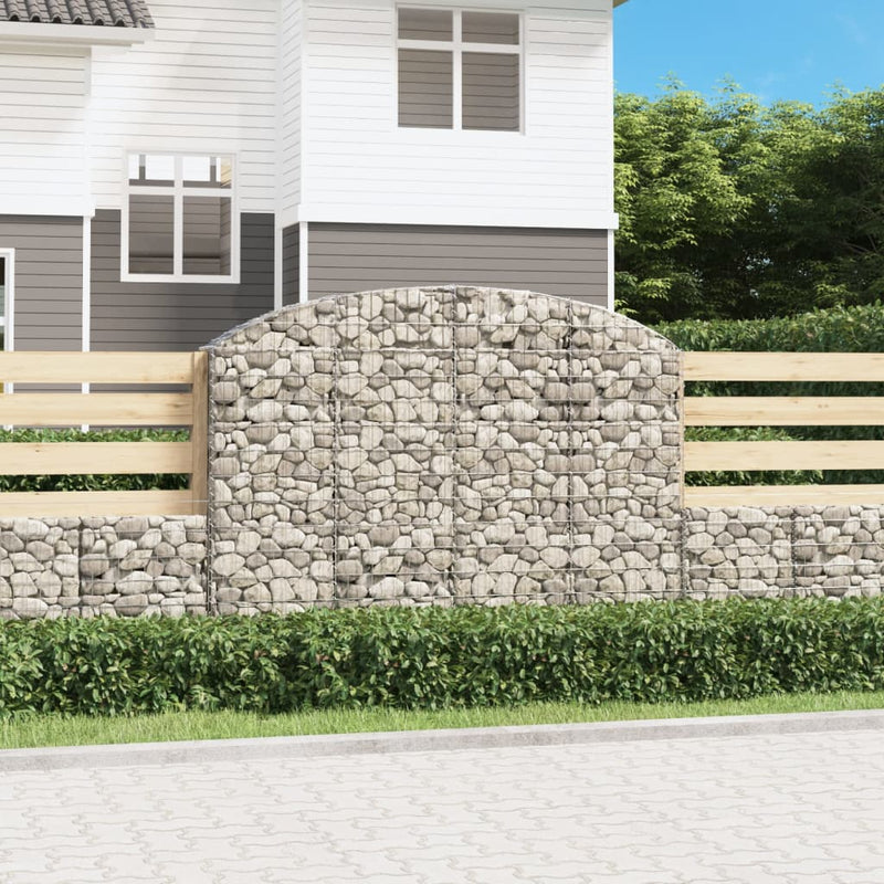 vidaXL íves horganyzott vas gabion kosár 200x30x140/160 cm