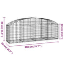 vidaXL íves horganyzott vas gabion kosár 200x50x60/80 cm