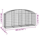 vidaXL íves horganyzott vas gabion kosár 200x50x80/100 cm