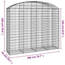 vidaXL íves horganyzott vas gabion kosár 200x50x160/180 cm