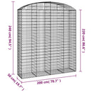 vidaXL íves horganyzott vas gabion kosár 200x50x220/240 cm