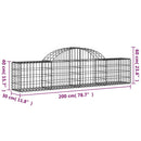 vidaXL íves horganyzott vas gabion kosár 200x30x40/60 cm