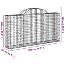 vidaXL íves horganyzott vas gabion kosár 200x30x100/120 cm