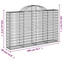vidaXL íves horganyzott vas gabion kosár 200x30x120/140 cm