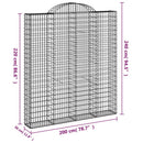 vidaXL íves horganyzott vas gabion kosár 200x30x220/240 cm