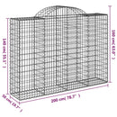 vidaXL íves horganyzott vas gabion kosár 200x50x140/160 cm
