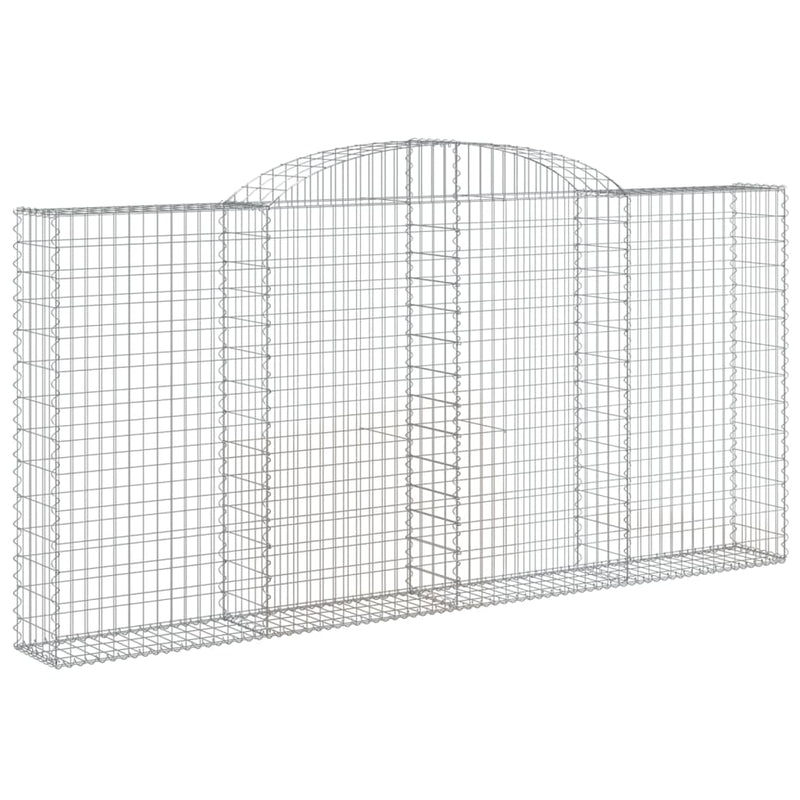vidaXL íves horganyzott vas gabion kosár 300 x 30 x 140/160 cm