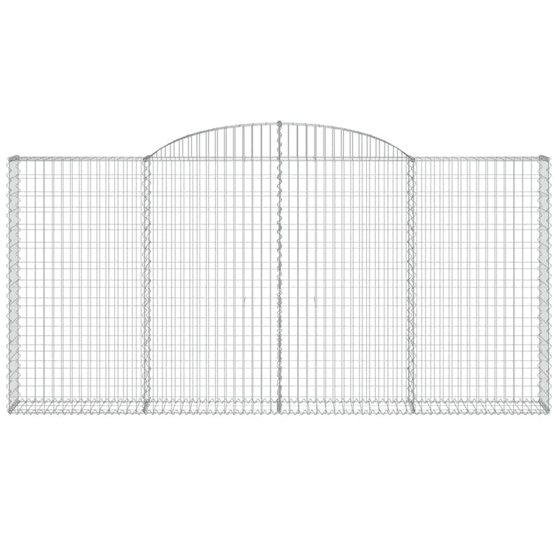 vidaXL íves horganyzott vas gabion kosár 300 x 30 x 140/160 cm