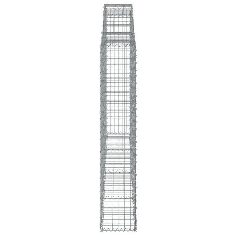 vidaXL íves horganyzott vas gabion kosár 300 x 30 x 160/180 cm