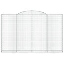 vidaXL íves horganyzott vas gabion kosár 300 x 30 x 180/200 cm