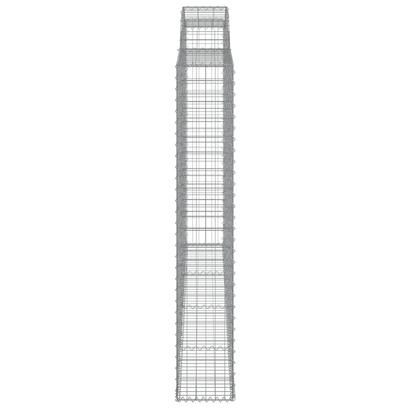 vidaXL íves horganyzott vas gabion kosár 300 x 30 x 180/200 cm