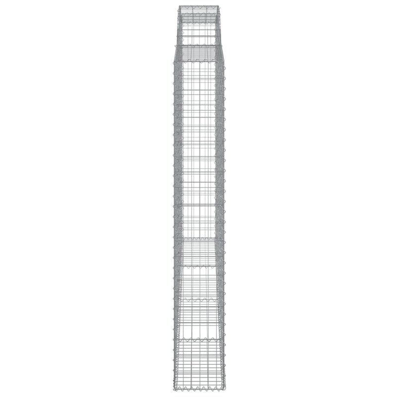 vidaXL íves horganyzott vas gabion kosár 300 x 30 x 200/220 cm