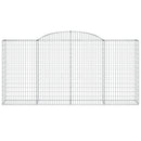 vidaXL íves horganyzott vas gabion kosár 300 x 50 x 140/160 cm