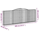 vidaXL íves horganyzott vas gabion kosár 400x30x140/160 cm
