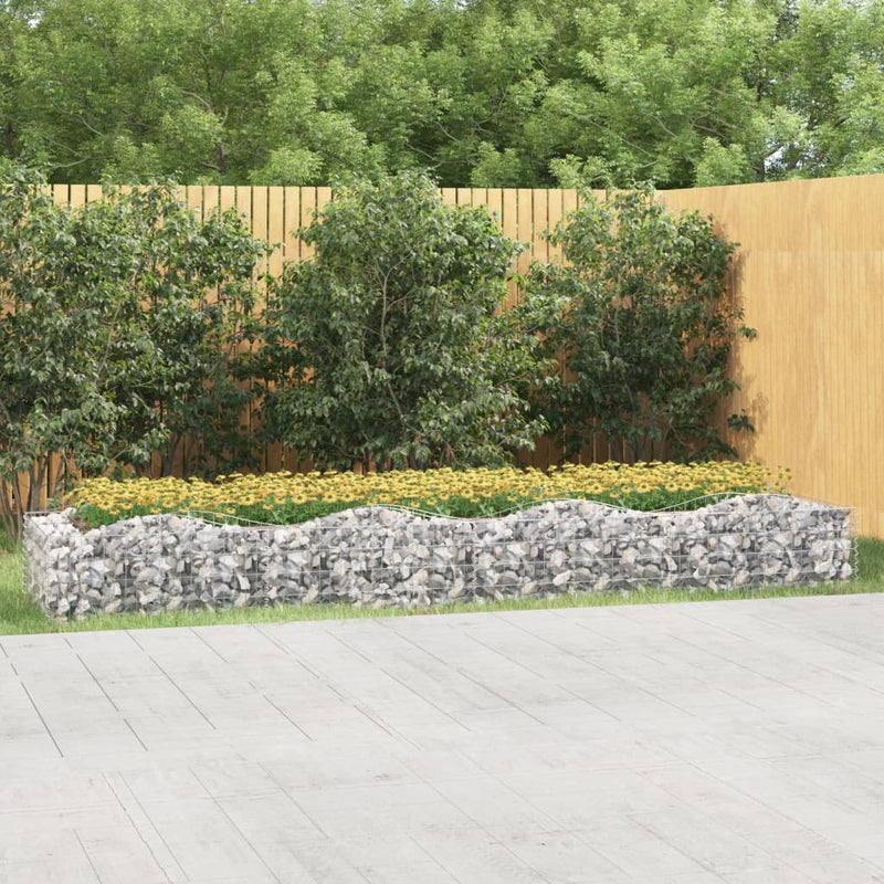 vidaXL íves horganyzott vas gabion magaságyás 400x100x50 cm