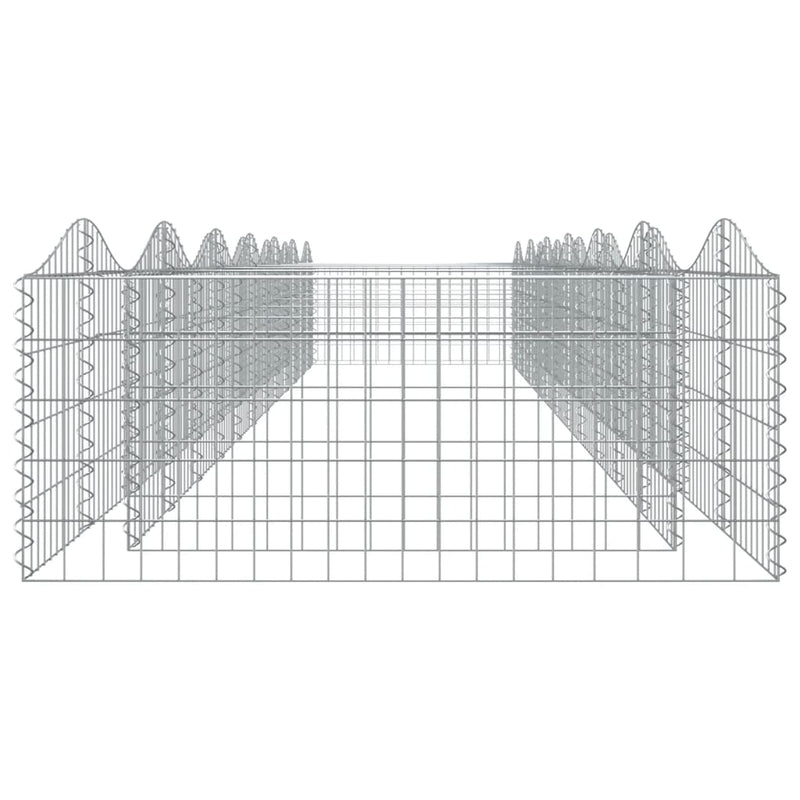 vidaXL íves horganyzott vas gabion magaságyás 600x100x50 cm