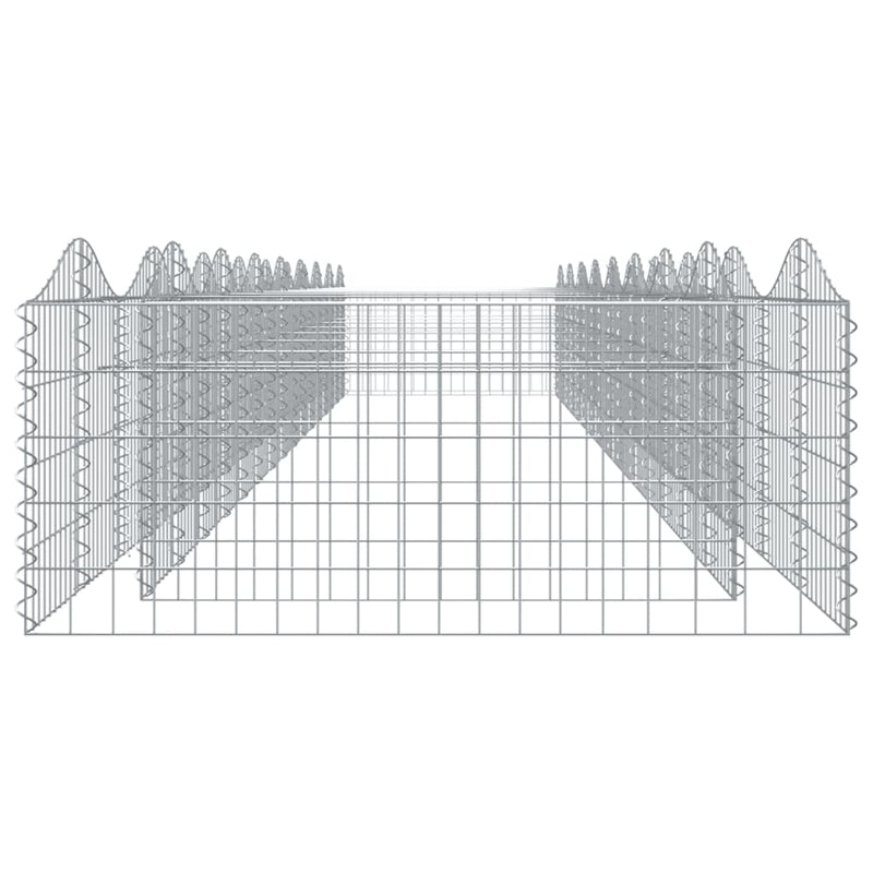 vidaXL íves horganyzott vas gabion magaságyás 800x100x50 cm