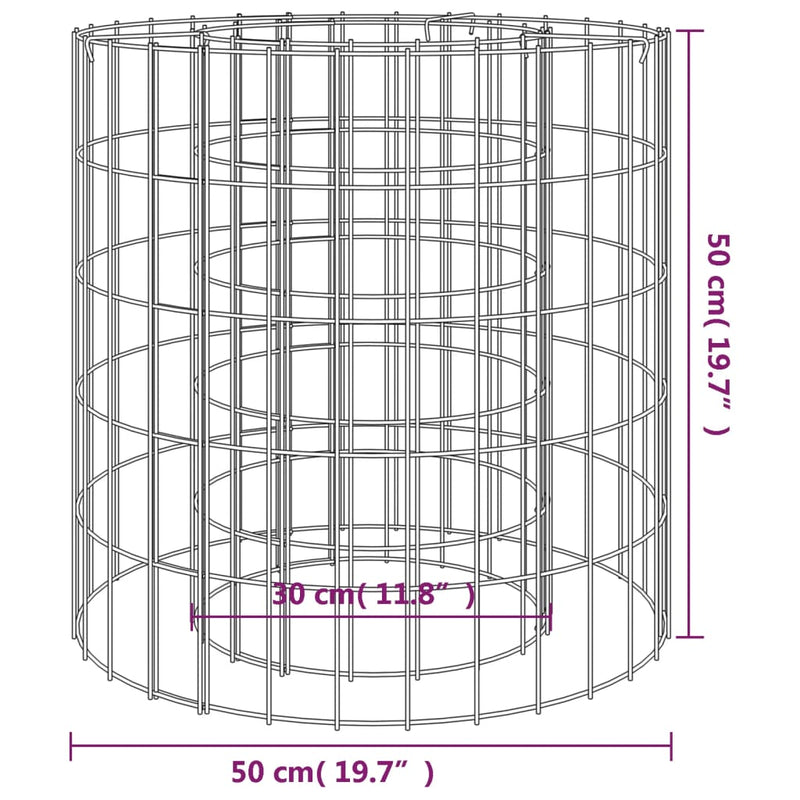 vidaXL horganyzott vas gabion tűzrakó Ø 50 cm