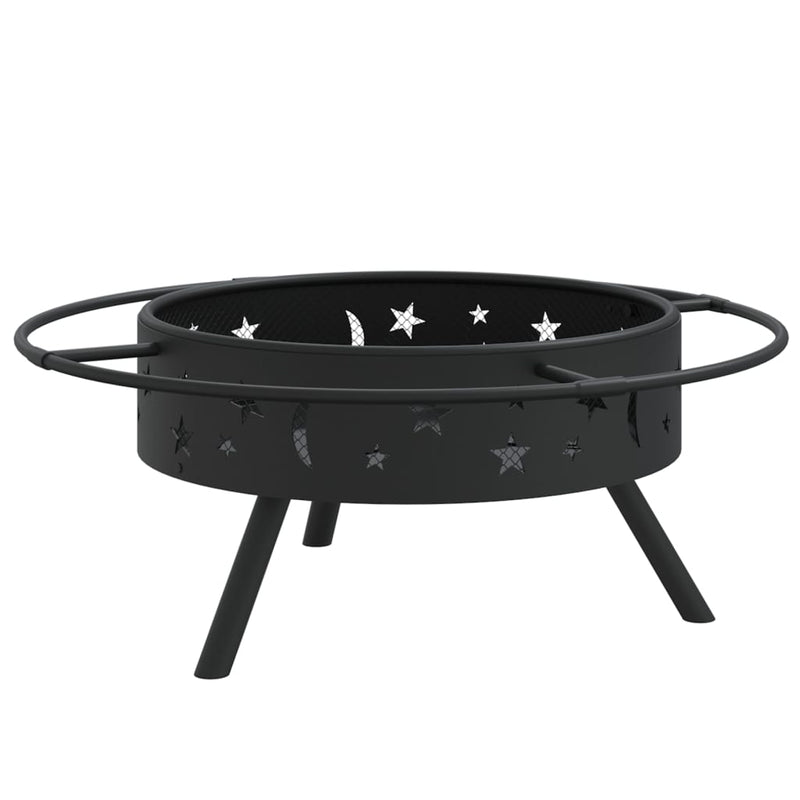 vidaXL acél XXL méretű tűztál piszkavassal 70 cm