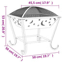 vidaXL acél XXL méretű tűztál piszkavassal 50 cm