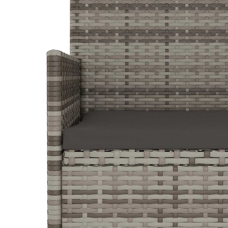 vidaXL 2 személyes szürke polyrattan kerti kanapé párnával