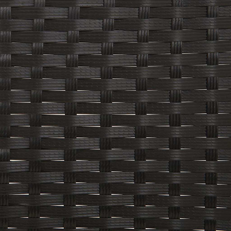 vidaXL fekete 3 személyes polyrattan kerti pad párnával
