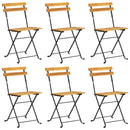 vidaXL 6 darab acél és tömör akácfa összecsukható kerti szék