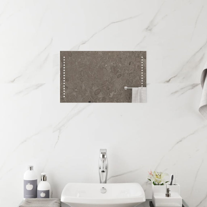 vidaXL LED-es fürdőszobatükör 30 x 50 cm