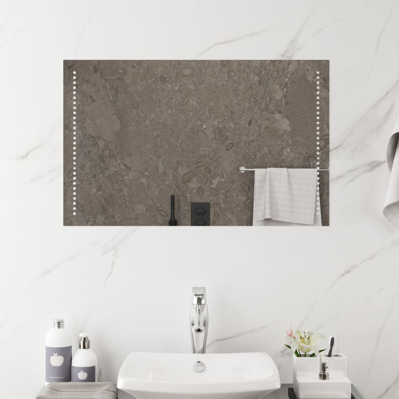 vidaXL LED-es fürdőszobatükör 50x80 cm