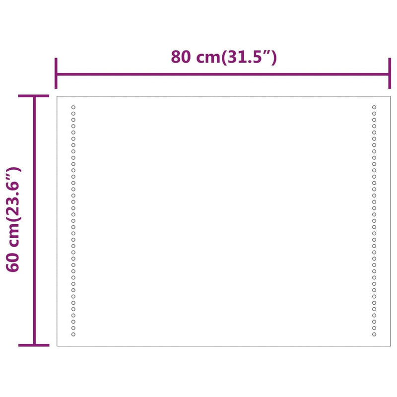vidaXL LED-es fürdőszobatükör 60x80 cm