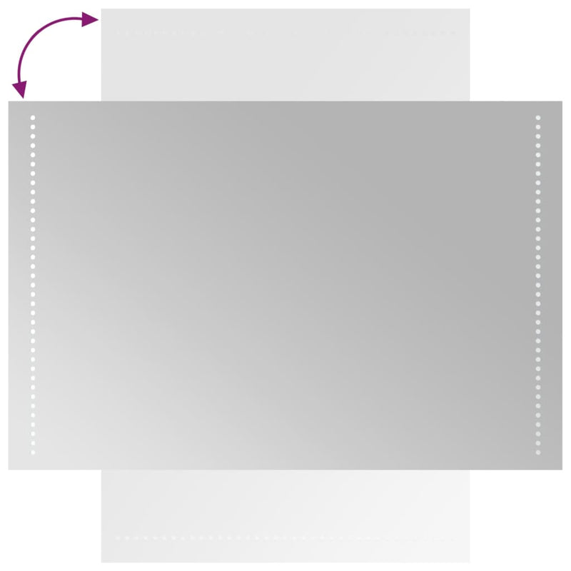 vidaXL LED-es fürdőszobatükör 60x90 cm