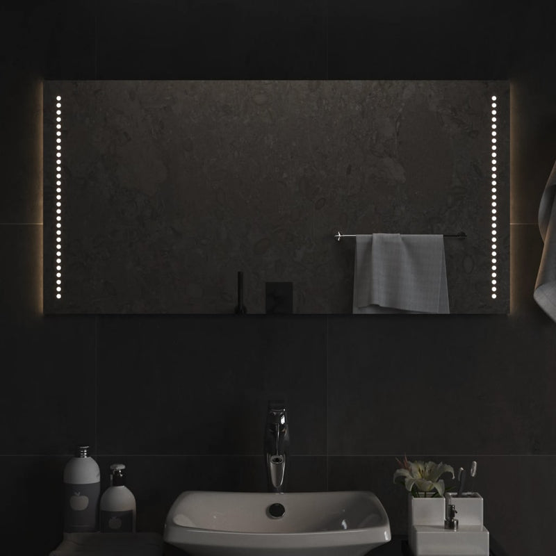 vidaXL LED-es fürdőszobatükör 50x100 cm