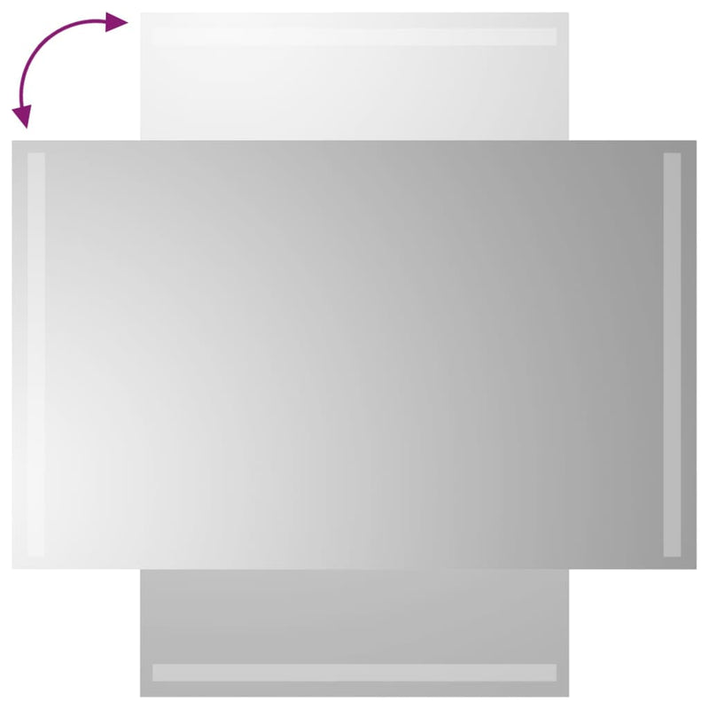 vidaXL LED-es fürdőszobatükör 50x80 cm