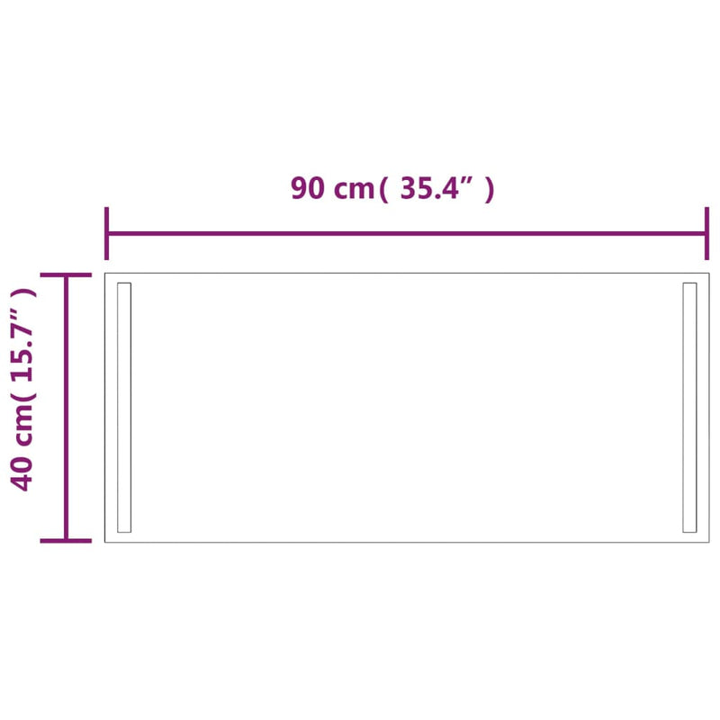 vidaXL LED-es fürdőszobatükör 40x90 cm