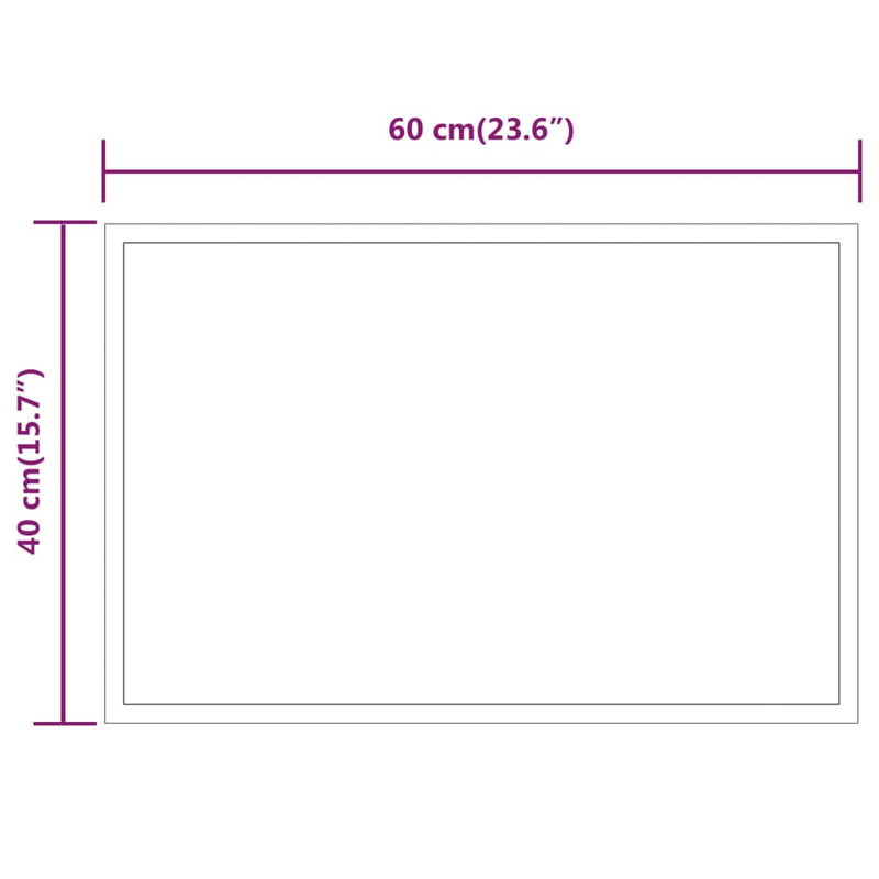 vidaXL LED-es fürdőszobatükör 40x60 cm